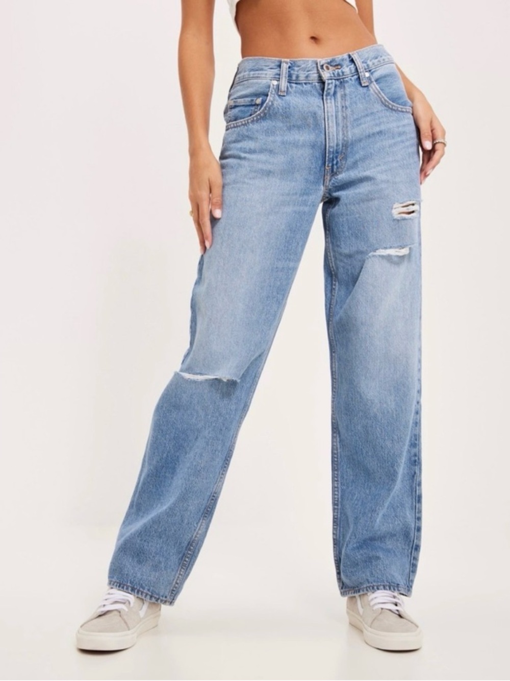 New Levi's Silvertab 94 Baggy Distressed Blue Jeans Womens Size 27x31